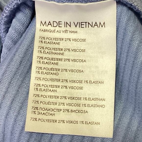 Club Monaco Blue Ribbed Knit Twist Front Stretch Sleeveless Tank Top Size S - Picture 5 of 5